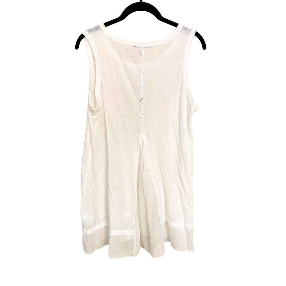 COIN 1804 Sheer Summer Linen Split Back Tank L